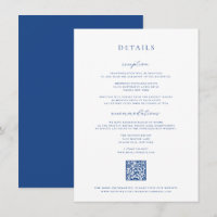 French Blue Wedding Details Card