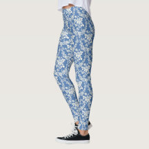 French Blue White Floral Pattern Botanical Chic