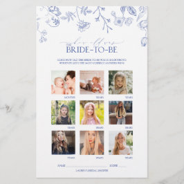 French Blue & White Viktorianisch Brautparty Game