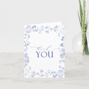 French Blue & White Viktorianisch Floral Vielen Da Dankeskarte