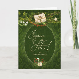 French Bonnes Vacances Retro Weihnachten