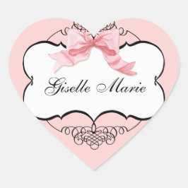 French Bow n Dots, Girl Baby Shower Sticker Siegel