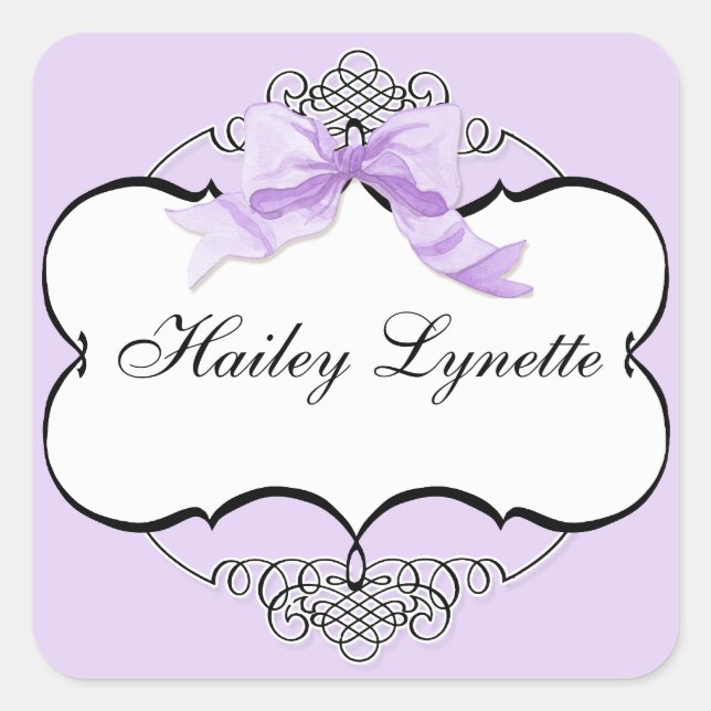 French Bow n Dots, Girl Baby Shower Sticker Siegel (Vorderseite)