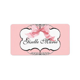 French Bow n Dots, Girl Baby Shower Sticker Siegel Adressaufkleber