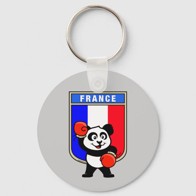 French Boxing Panda Schlüsselanhänger (Vorderseite)
