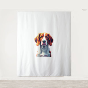 French Brittany Spaniel Mama Papa Hundegesicht Pop Wandteppich