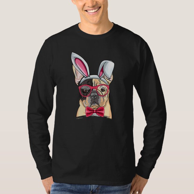 French Bull Dog Bunny Ears Brille Oaster Dog Owne T-Shirt (Vorderseite)