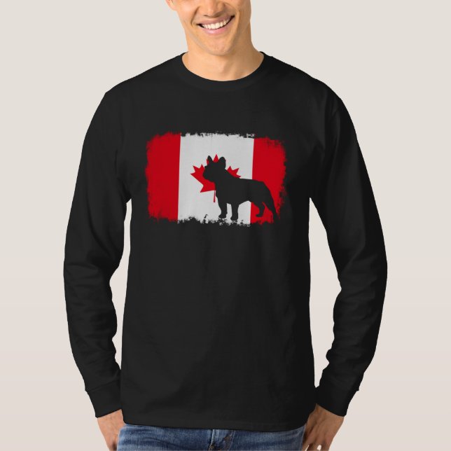 French bull dog Canada Canadian flag frenchies bul T-Shirt (Vorderseite)