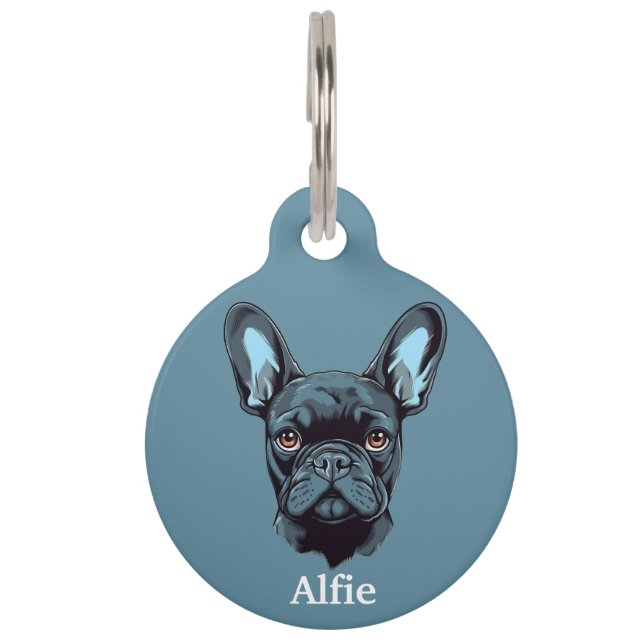 French Bull Dog personalize Haustiermarke (Vorderseite)