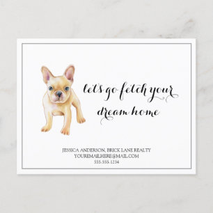 French Bull Dog Real Anwesen Kaufen Marketing Postkarte