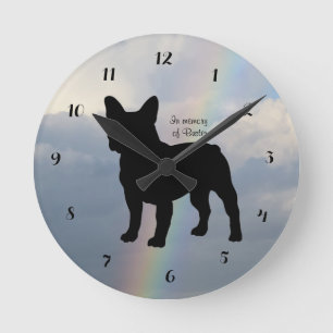 French Bull Dog Remembrance Wall Clock Runde Wanduhr