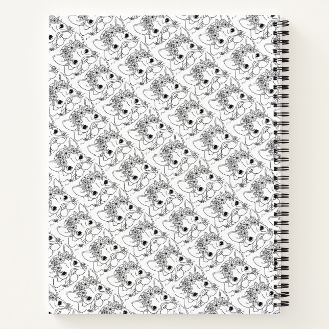 FRENCH BULLDOG 8.5x11" Spiral Lined Notebook Notizbuch (Rückseite)