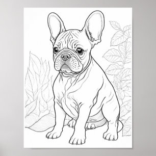 French Bulldog Adult Coloring Poster