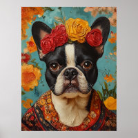 French Bulldog als Frida Kahlo