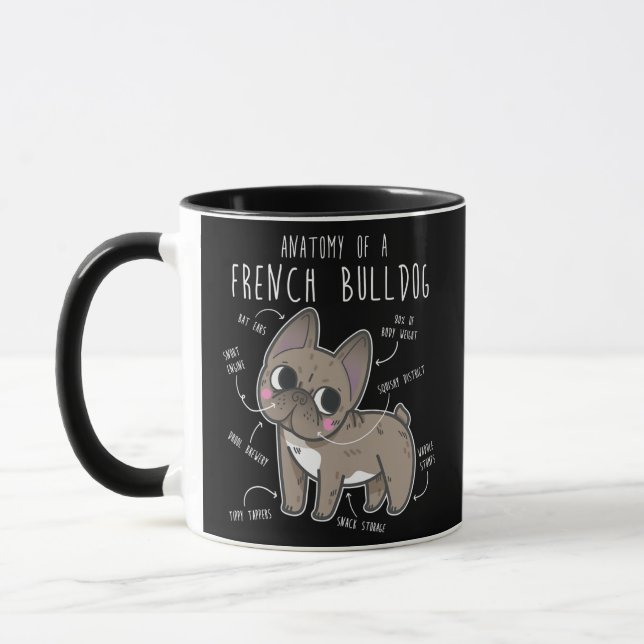 French Bulldog Anatomie Niedlich Funny Pet Frenchi Tasse (Links)