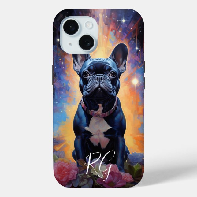 French Bulldog Art Monogram Case-Mate iPhone Hülle (Rückseite)