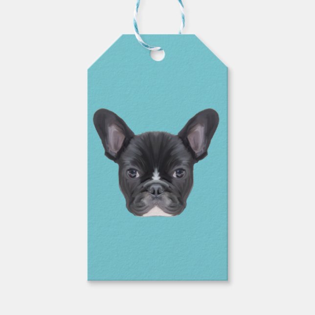 French Bulldog Art Portrait Geschenkanhänger (Vorderseite)