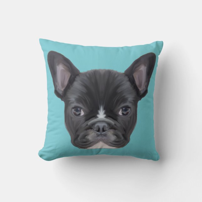 French Bulldog Art Portrait Kissen (Vorderseite)