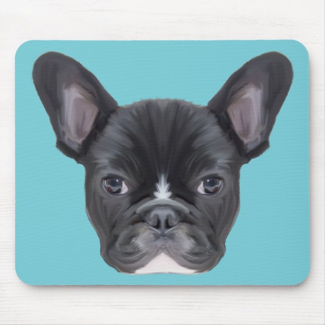 French Bulldog Art Portrait Mousepad (Vorne)