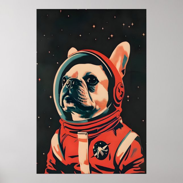 French Bulldog Astronaut Poster, French Bulldog Poster (Vorne)