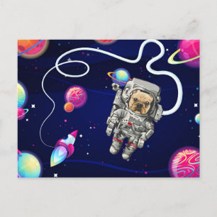 French Bulldog Astronaut Space Explorer  Postkarte
