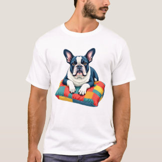 French Bulldog auf Colorful Cushion T - Shirt -