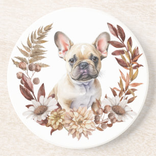 French Bulldog Autumn Kreath Getränkeuntersetzer