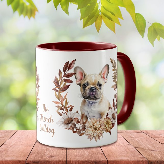 French Bulldog Autumn Kreath Tasse (Von Creator hochgeladen)