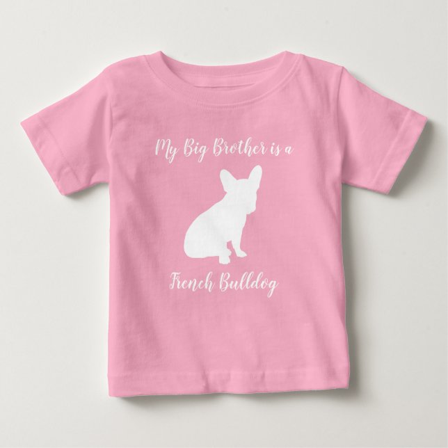 French Bulldog Baby Dusche Frenchie Pink Baby T-shirt (Vorderseite)