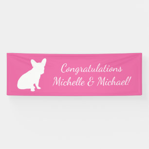 French Bulldog Baby Dusche Frenchie Pink Banner