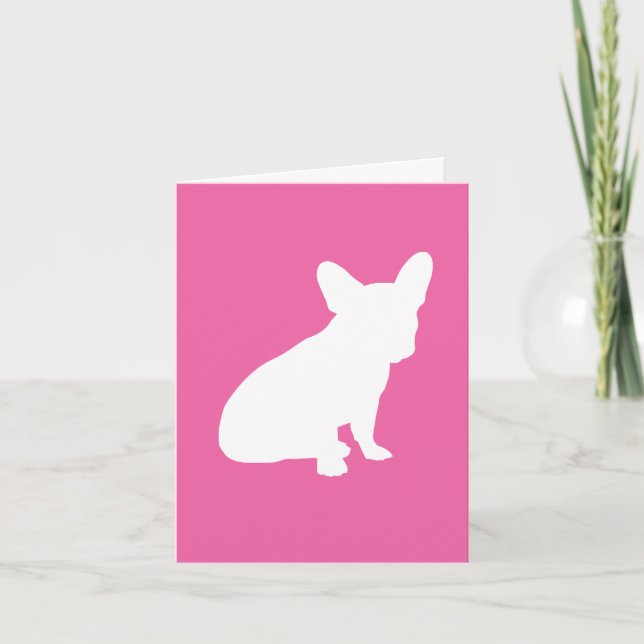 French Bulldog Baby Dusche Frenchie Pink Dankeskarte (Vorderseite)