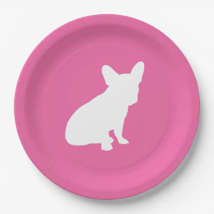 French Bulldog Baby Dusche Frenchie Pink Pappteller