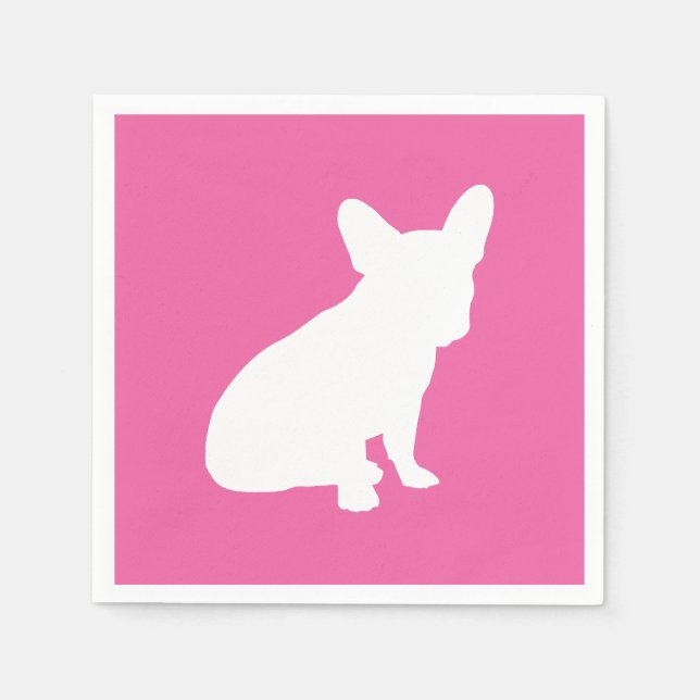 French Bulldog Baby Dusche Frenchie Pink Serviette (Vorderseite)