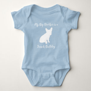 French Bulldog Baby Dusche Frenchy Frenchie Blue Baby Strampler