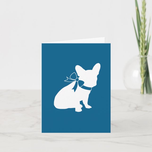 French Bulldog Baby Dusche Frenchy Frenchie Blue Dankeskarte (Vorderseite)