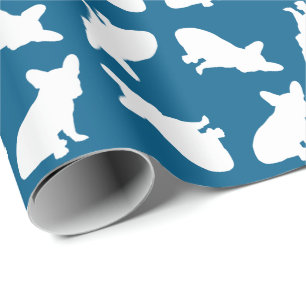 French Bulldog Baby Dusche Frenchy Frenchie Blue Geschenkpapier