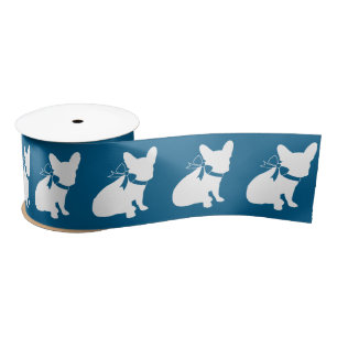 French Bulldog Baby Dusche Frenchy Frenchie Blue Satinband