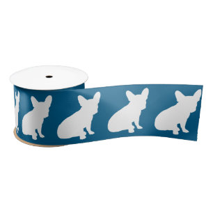 French Bulldog Baby Dusche Frenchy Frenchie Blue Satinband