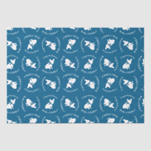 French Bulldog Baby Dusche Frenchy Frenchie Blue Seidenpapier