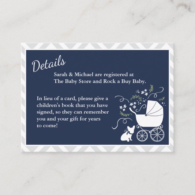 French Bulldog Baby Shooting Card Begleitkarte (Vorderseite)