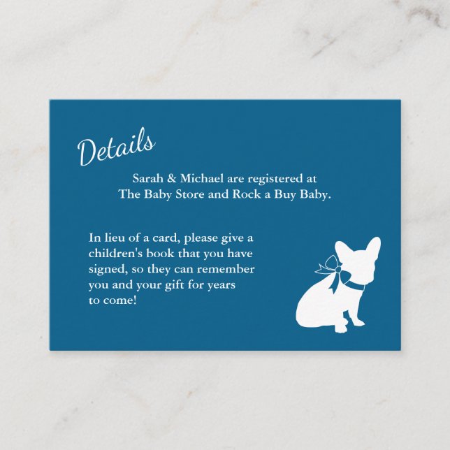 French Bulldog Baby Shooting Card Begleitkarte (Vorderseite)