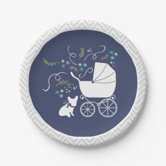 French Bulldog Baby Shooting Design 2 Pappteller