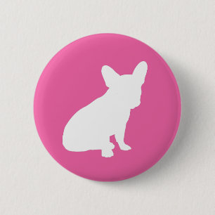 French Bulldog Baby Shower Frenchie Pink Button