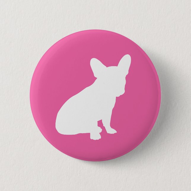French Bulldog Baby Shower Frenchie Pink Button (Vorderseite)