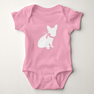 French Bulldog Baby Showroom Frenchy Frenchie Pink Baby Strampler