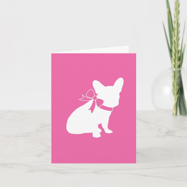 French Bulldog Baby Showroom Frenchy Frenchie Pink Dankeskarte (Vorderseite)