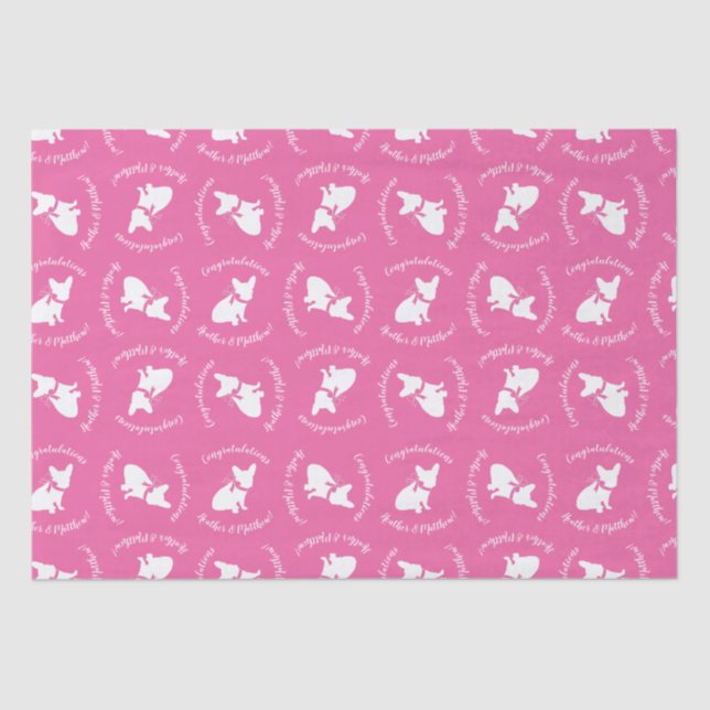 French Bulldog Baby Showroom Frenchy Frenchie Pink Seidenpapier (Vorderseite)