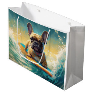 French Bulldog Beach Surfing Malerei Große Geschenktüte