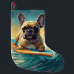 French Bulldog Beach Surfing Malerei Kleiner Weihnachtsstrumpf<br><div class="desc">Tauchen Sie ein in die spielerische Welt des Kaninchen-Abenteuers mit diesem faszinierenden Bild. Ein gepflegter Hund geht zu den Wellen und reitet geschickt auf einem sonnengeküssten Strand. Das lebendige Kunstwerk vereint wunderbar das Wesentliche der Erregung am Strand, während der Hund furchtlos auf den Wellen reitet und den Geist von Spaß...</div>