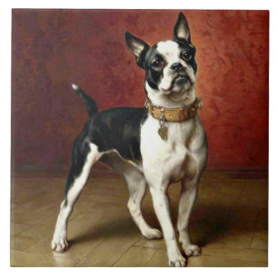 French Bulldog, berühmtes Gemälde von Carl Reicher Fliese